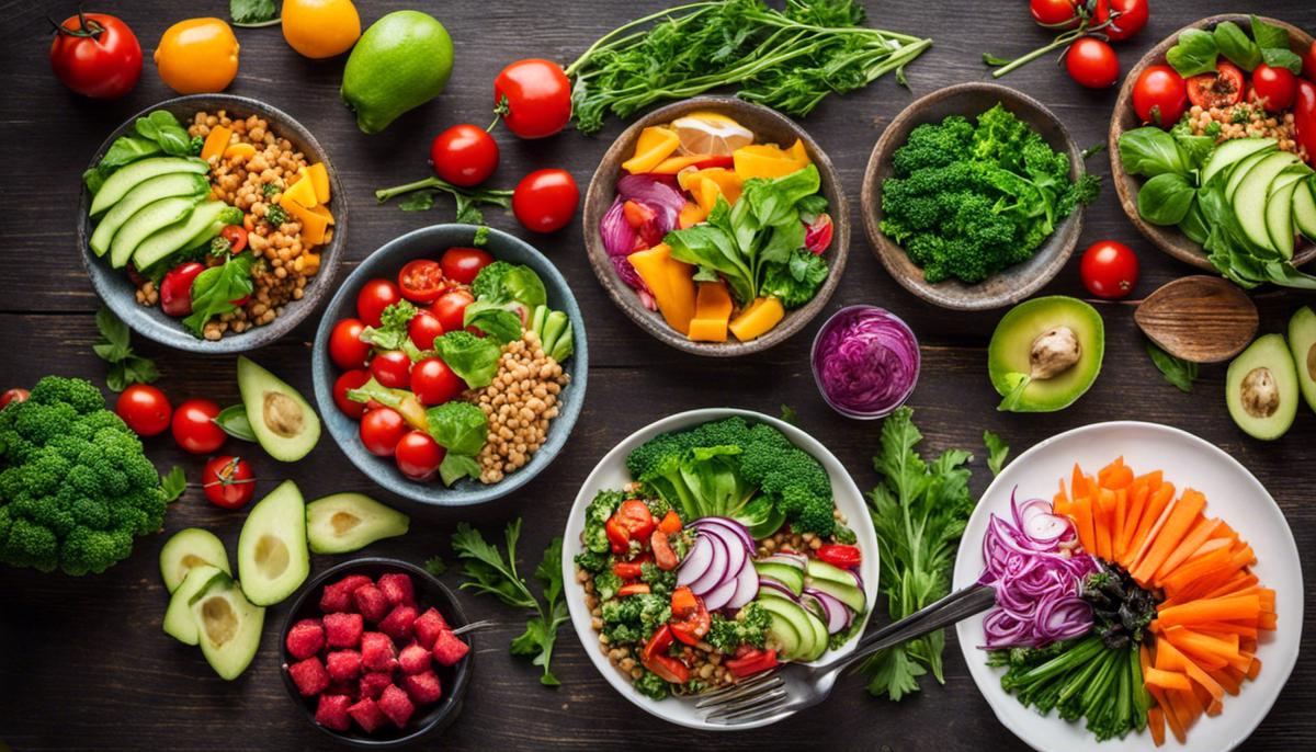 A plate of colorful detox meals with fresh vegetables and vibrant ingredients, representing the diversity and flavor of detoxification meals.